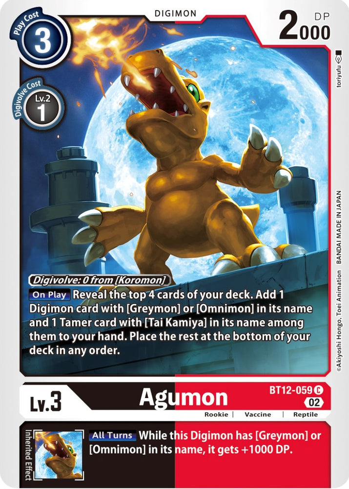 Agumon [BT12-059] [Across Time] - PokeCharles PokeStore