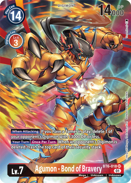 Agumon - Bond of Bravery [BT6-018] (Alternate Art) [Double Diamond] - PokeCharles PokeStore
