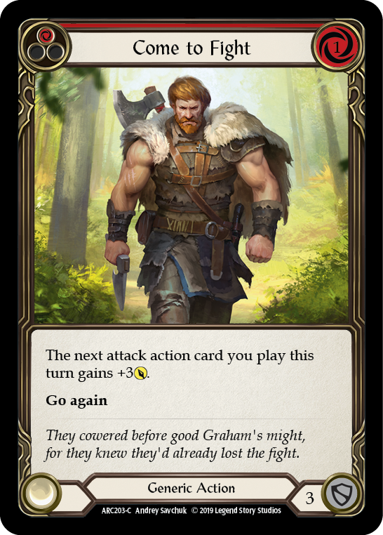 Come to Fight (Red) [ARC203-C] (Arcane Rising)  1st Edition Rainbow Foil - PokeCharles PokeStore