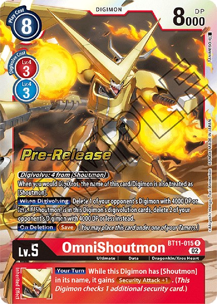OmniShoutmon [BT11-015] [Dimensional Phase Pre-Release Promos] - PokeCharles PokeStore