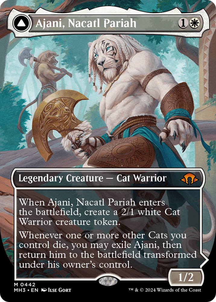 Ajani, Nacatl Pariah // Ajani, Nacatl Avenger (Borderless) [Modern Horizons 3] - PokeCharles PokeStore