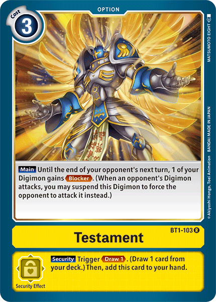 Testament [BT1-103] [Release Special Booster Ver.1.5] - PokeCharles PokeStore