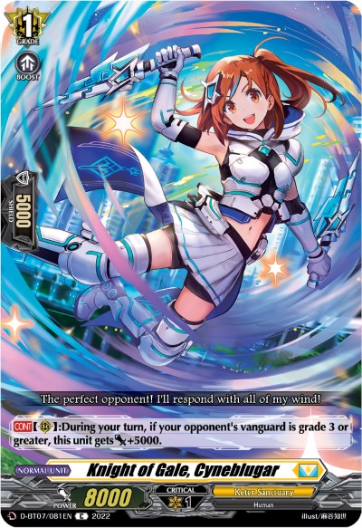 Knight of Gale, Cyneblugar (D-BT07/081EN) [Raging Flames Against Emerald Storm] - PokeCharles PokeStore
