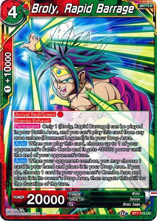 Broly, Rapid Barrage (BT7-116) [Assault of the Saiyans] - PokeCharles PokeStore