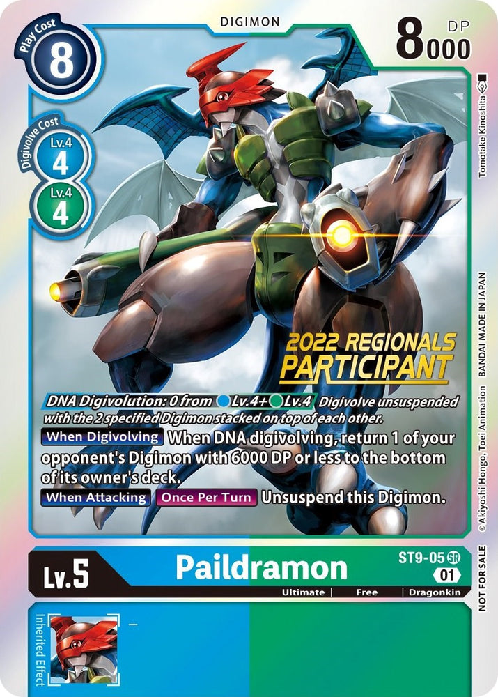 Paildramon [ST9-05] (2022 Championship Offline Regional) (Online Participant) [Starter Deck: Ultimate Ancient Dragon Promos] - PokeCharles PokeStore