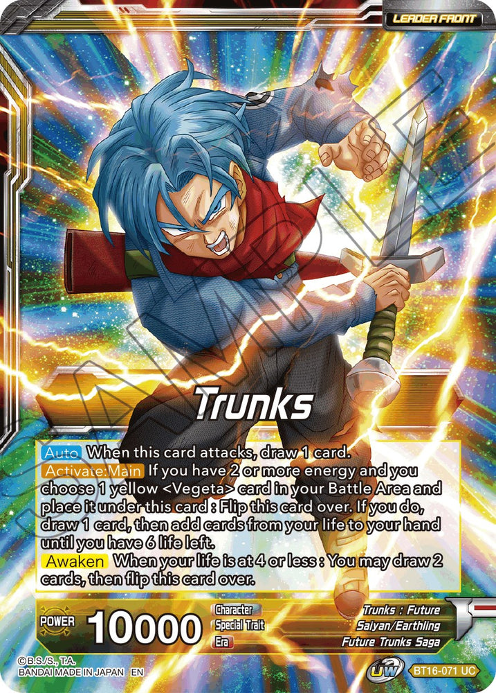 Trunks // SSB Vegeta & SS Trunks, Father-Son Onslaught (BT16-071) [Realm of the Gods Prerelease Promos] - PokeCharles PokeStore