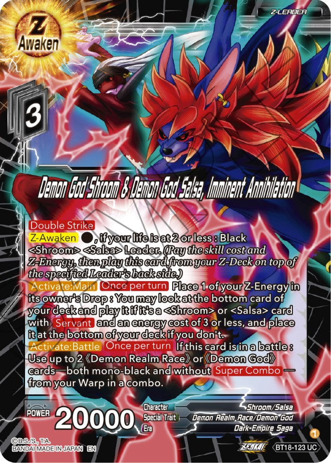 Demon God Shroom & Demon God Salsa, Imminent Annihilation (BT18-123) [Dawn of the Z-Legends] - PokeCharles PokeStore