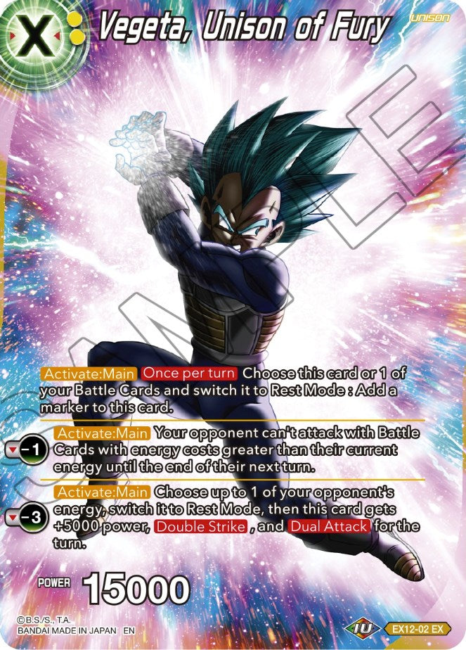 Vegeta, Unison of Fury (EX12-02) [Theme Selection: History of Vegeta] - PokeCharles PokeStore