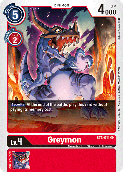 Greymon [BT3-011] [Release Special Booster Ver.1.5] - PokeCharles PokeStore