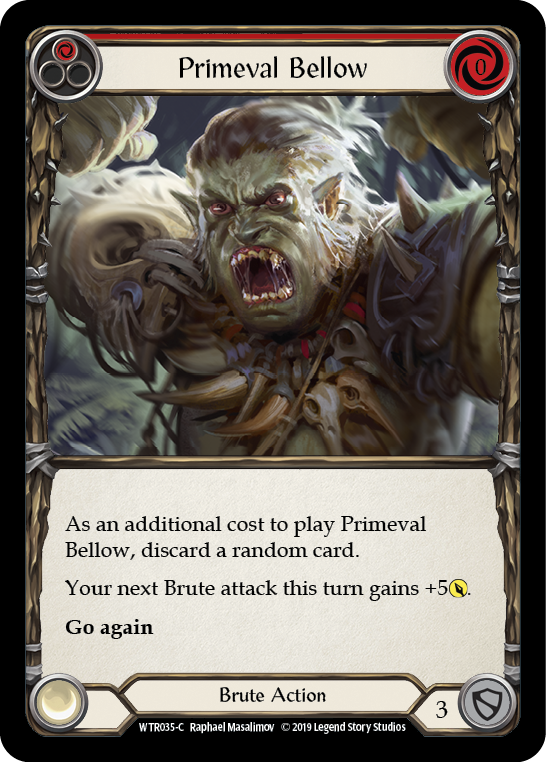 Primeval Bellow (Red) [WTR035-C] (Welcome to Rathe)  Alpha Print Rainbow Foil - PokeCharles PokeStore