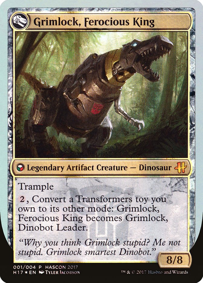 Grimlock, Dinobot Leader // Grimlock, Ferocious King [HasCon 2017] - PokeCharles PokeStore