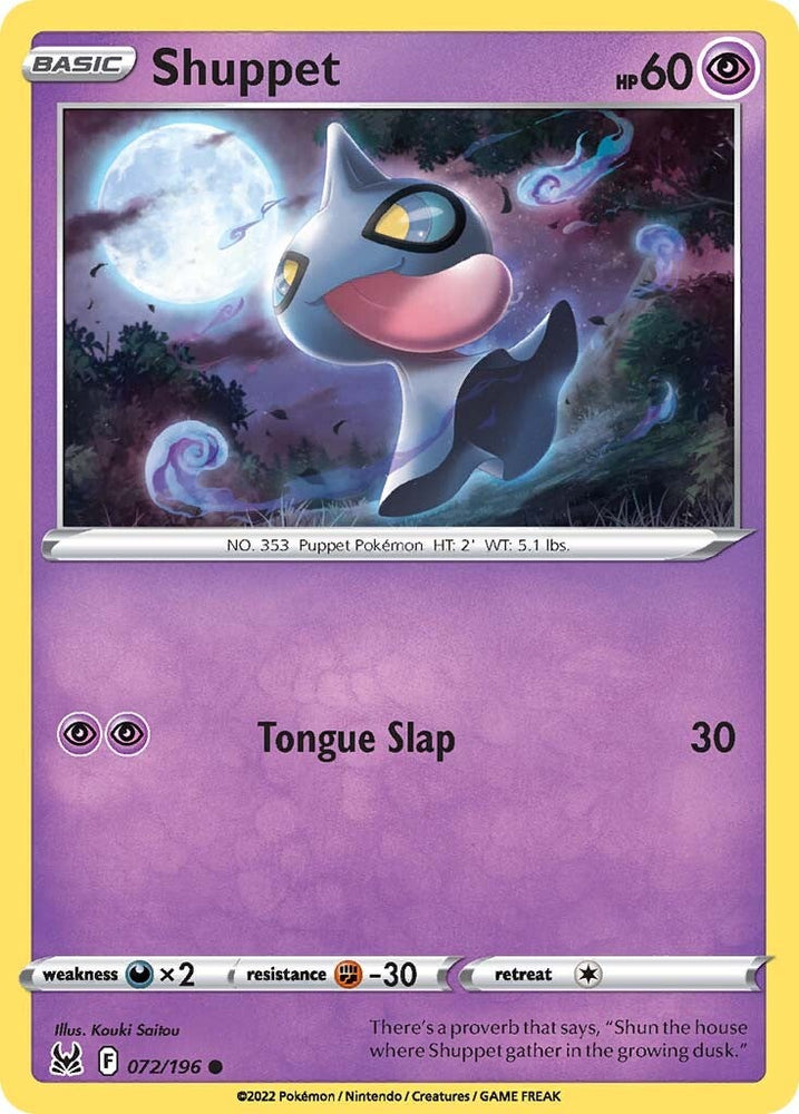 Shuppet (072/196) [Sword & Shield: Lost Origin] - PokeCharles PokeStore