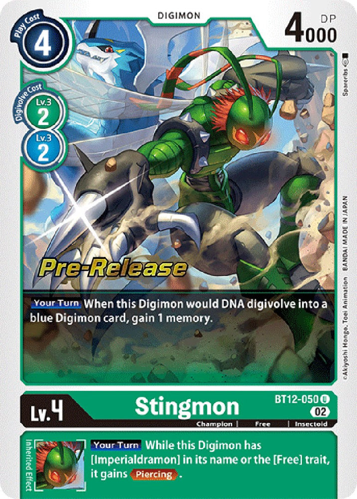 Stingmon [BT12-050] [Across Time Pre-Release Cards] - PokeCharles PokeStore