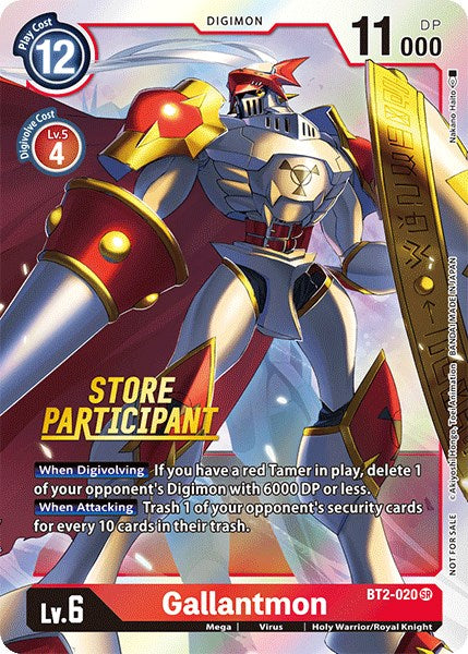 Gallantmon [BT2-020] (Store Participant) [Release Special Booster Promos] - PokeCharles PokeStore