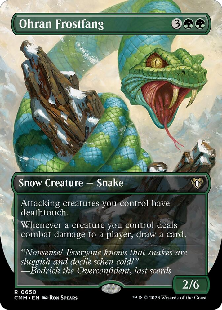 Ohran Frostfang (Borderless Alternate Art) [Commander Masters] - PokeCharles PokeStore