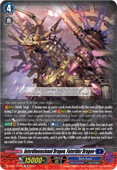 Interdimensional Dragon, Faterider Dragon (D-SS03/018) [Stride Deckset -Chronojet-] - PokeCharles PokeStore