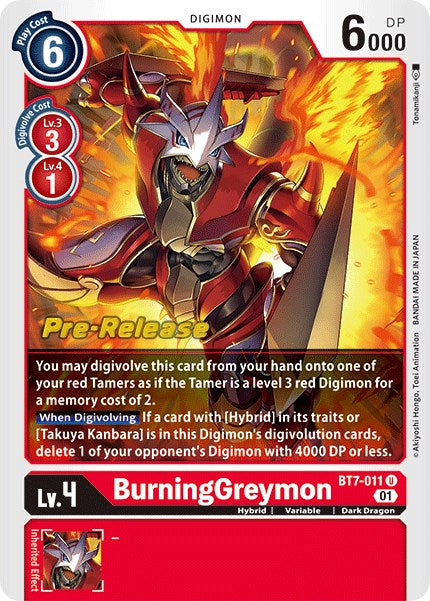 BurningGreymon [BT7-011] [Next Adventure Pre-Release Cards] - PokeCharles PokeStore