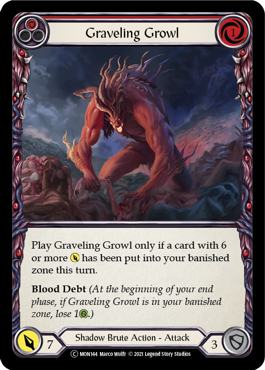 Graveling Growl (Red) [U-MON144] (Monarch Unlimited)  Unlimited Normal - PokeCharles PokeStore