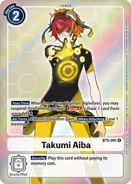 Takumi Aiba [BT5-091] (Buy-A-Box Promo) [Battle of Omni Promos] - PokeCharles PokeStore