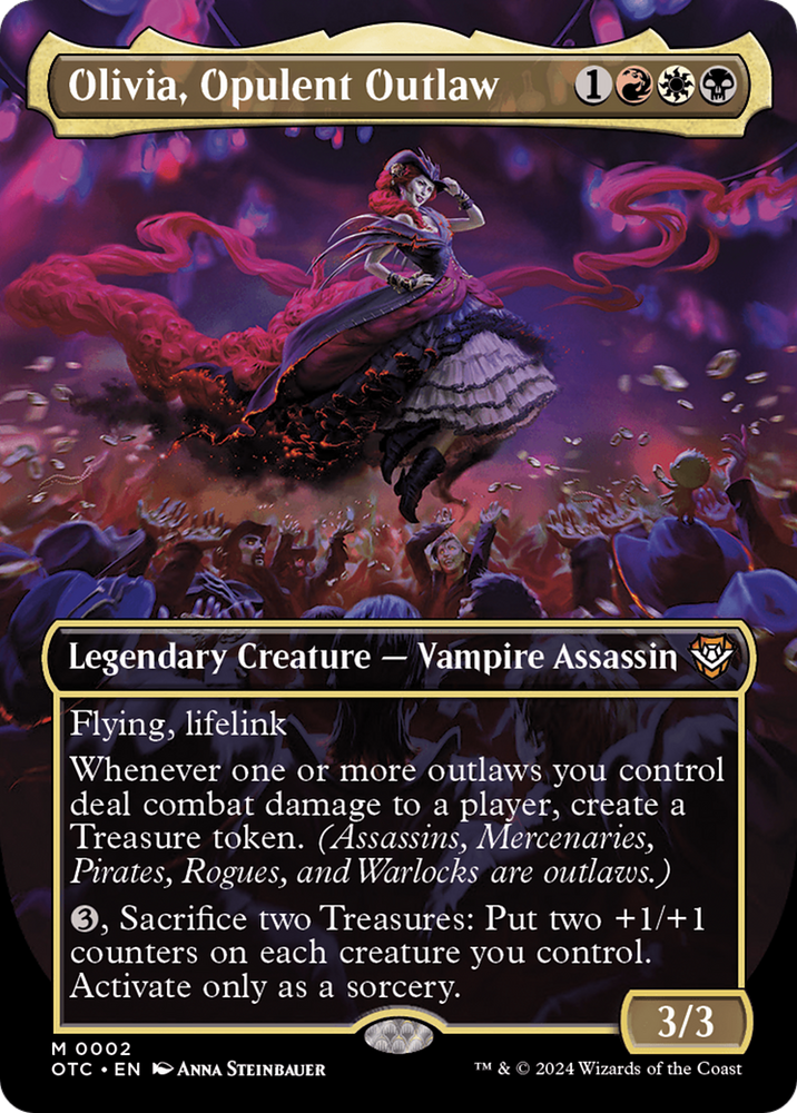 Olivia, Opulent Outlaw (Borderless) [Outlaws of Thunder Junction Commander] - PokeCharles PokeStore