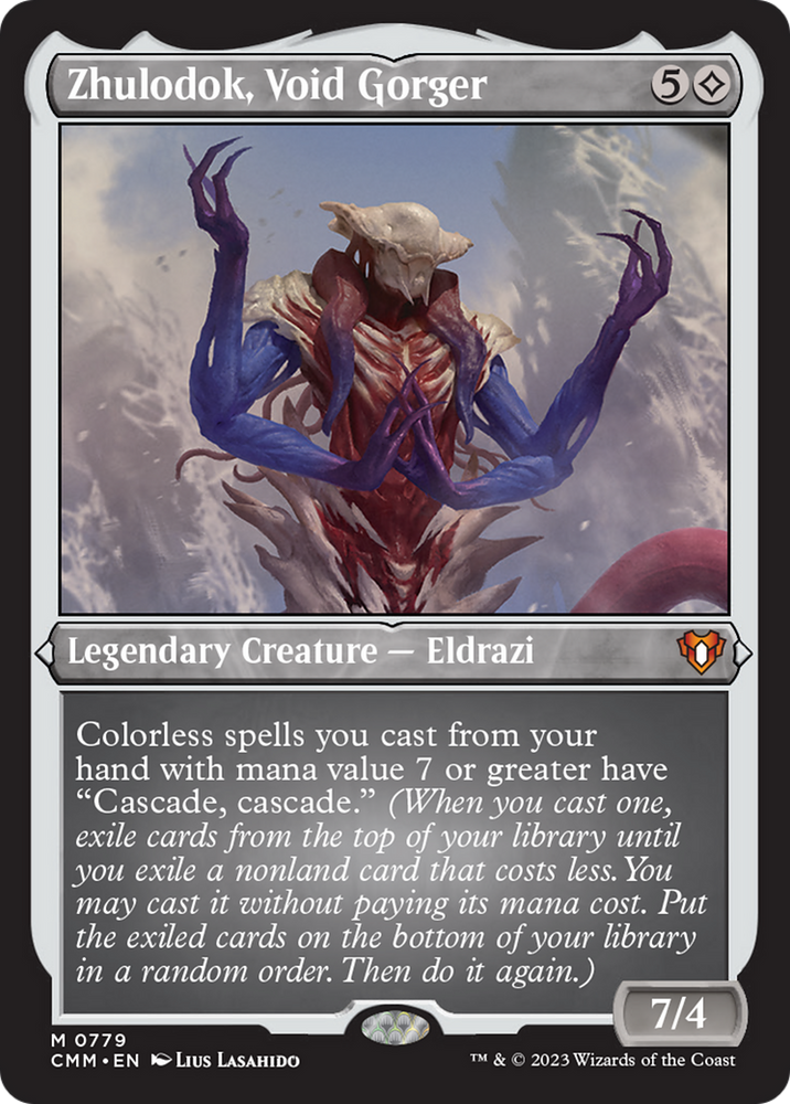 Zhulodok, Void Gorger (Display Commander) (Foil Etched) [Commander Masters] - PokeCharles PokeStore