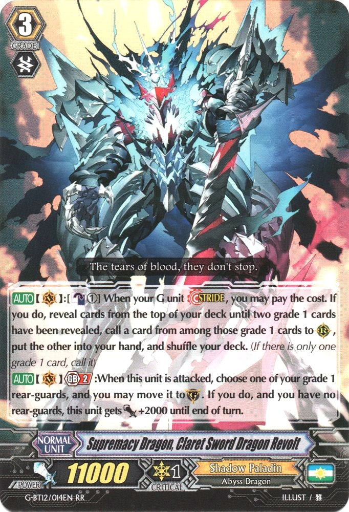Supremacy Dragon, Claret Sword Dragon Revolt (G-BT12/014EN) [Dragon King's Awakening] - PokeCharles PokeStore