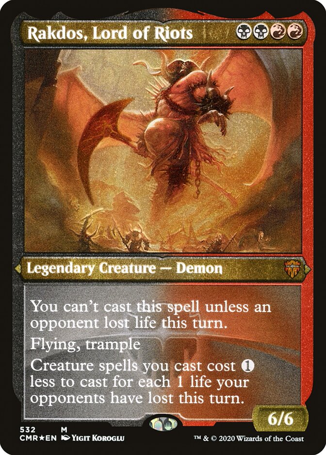 Rakdos, Lord of Riots (Etched) [Commander Legends] - PokeCharles PokeStore