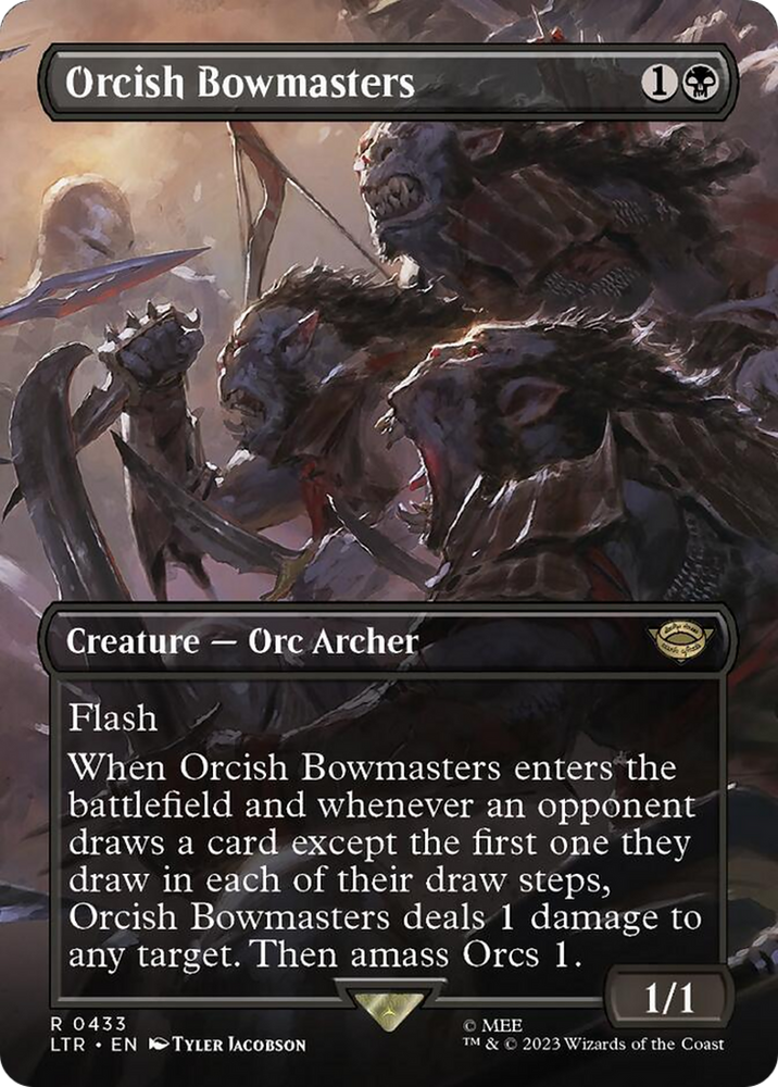 Orcish Bowmasters (Borderless Alternate Art) [The Lord of the Rings: Tales of Middle-Earth] - PokeCharles PokeStore