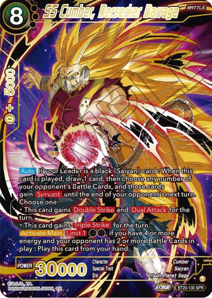SS Cumber, Berserker Barrage (SPR) (BT20-130) [Power Absorbed] - PokeCharles PokeStore