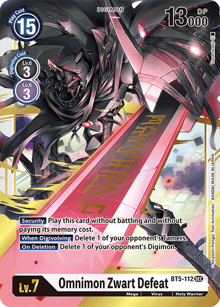 Omnimon Zwart Defeat [BT5-112] [Battle of Omni] - PokeCharles PokeStore