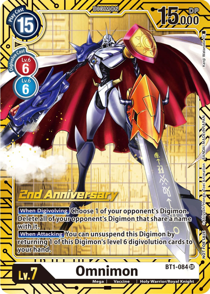 Omnimon [BT1-084] (2nd Anniversary Card Set) [Release Special Booster Promos] - PokeCharles PokeStore