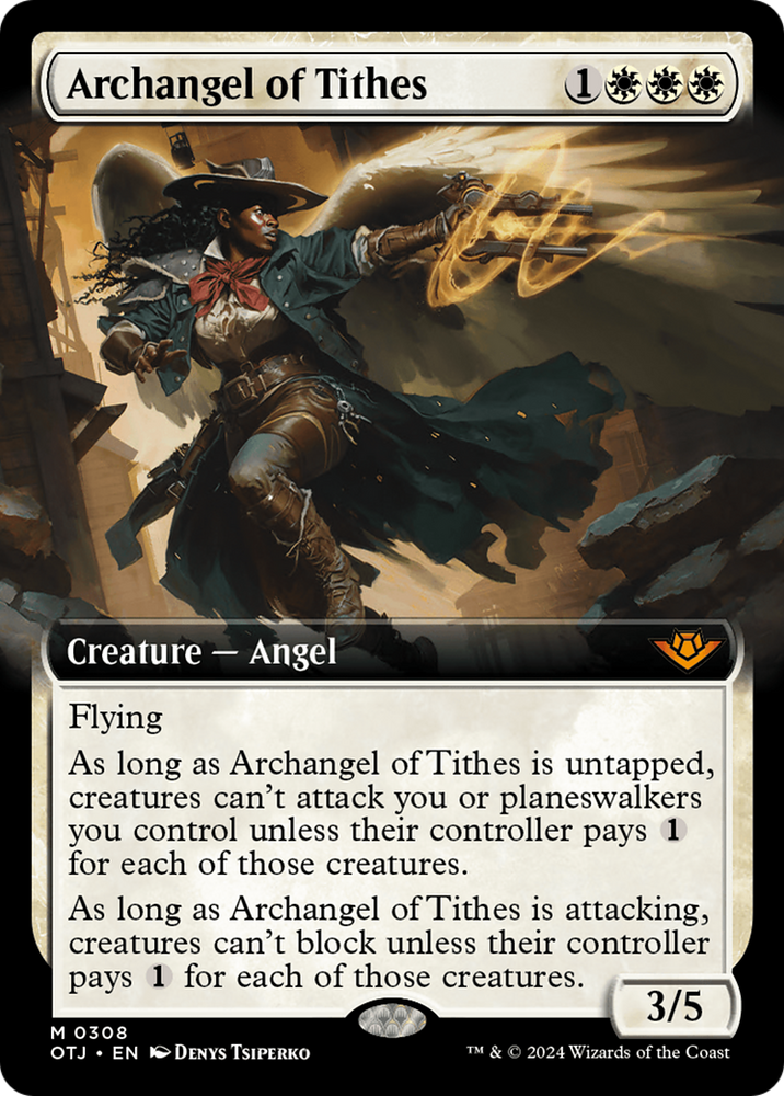 Archangel of Tithes (Extended Art) [Outlaws of Thunder Junction] - PokeCharles PokeStore