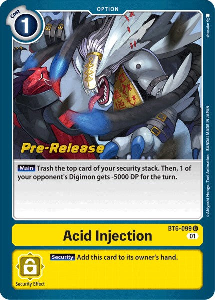 Acid Injection [BT6-099] [Double Diamond Pre-Release Cards] - PokeCharles PokeStore