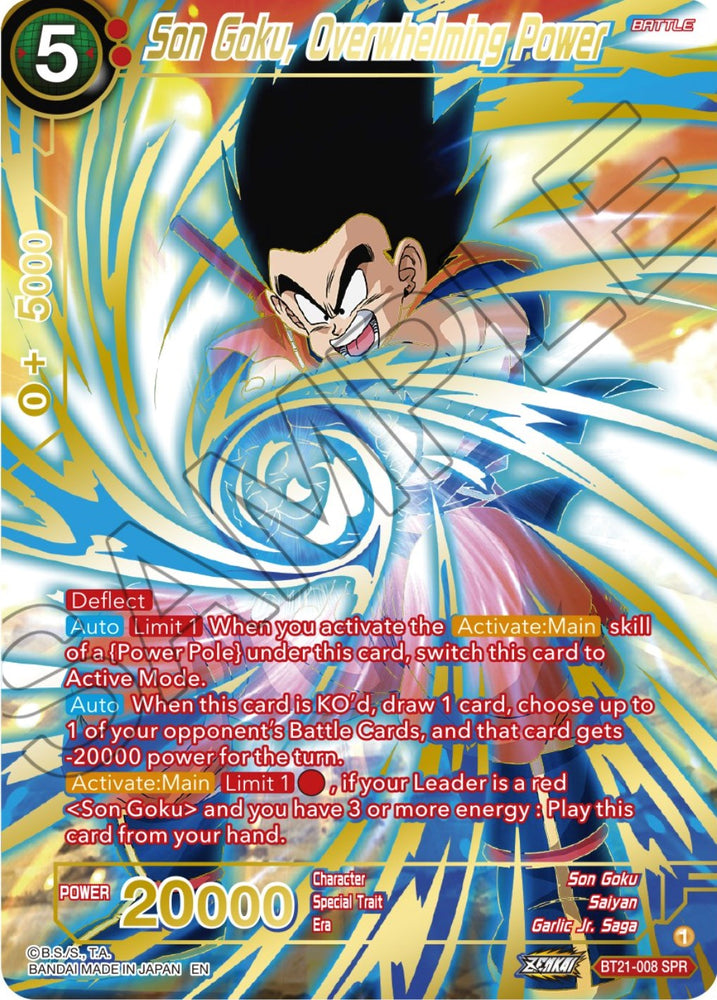 Son Goku, Overwhelming Power (SPR) (BT21-008) [Wild Resurgence] - PokeCharles PokeStore