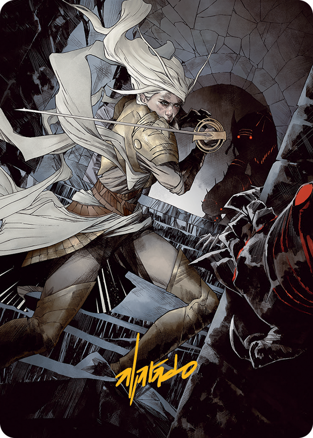 Thalia, Guardian of Thraben Art Card (Gold-Stamped Signature) [March of the Machine Art Series] - PokeCharles PokeStore