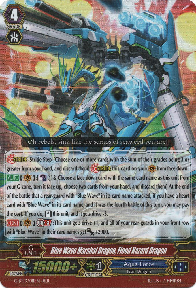 Blue Wave Marshal Dragon, Flood Hazard Dragon (G-BT13/011EN) [Ultimate Stride] - PokeCharles PokeStore