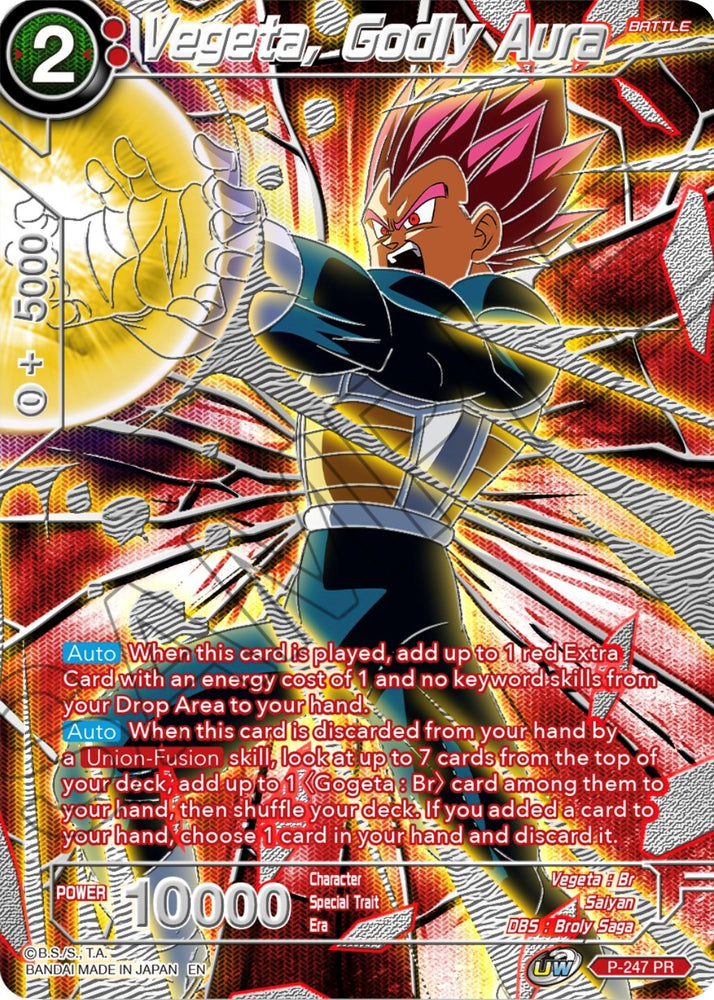 Vegeta, Godly Aura (P-247) [Collector's Selection Vol. 3] - PokeCharles PokeStore