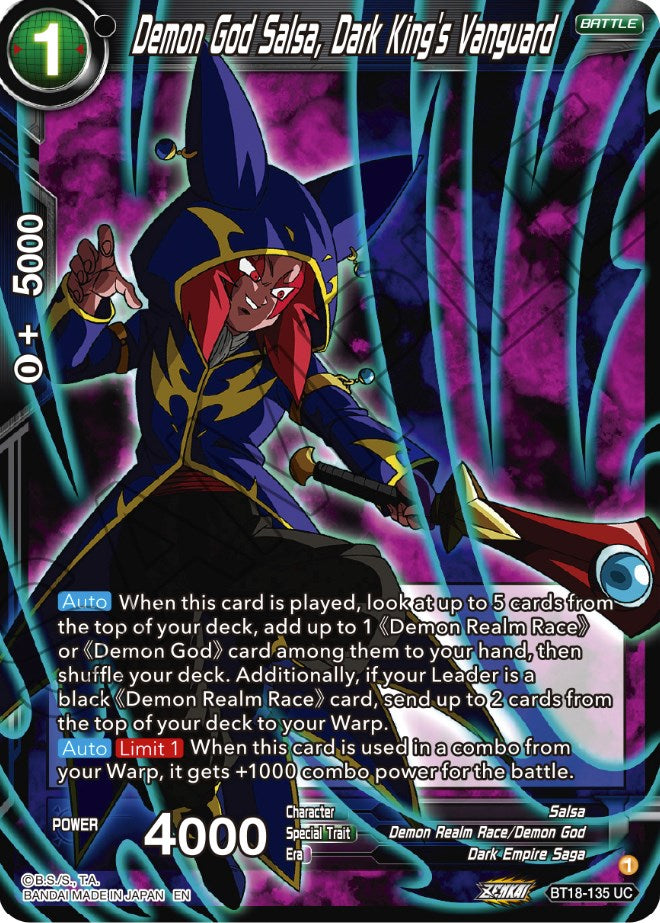 Demon God Salsa, Dark King's Vanguard (BT18-135) [Dawn of the Z-Legends] - PokeCharles PokeStore