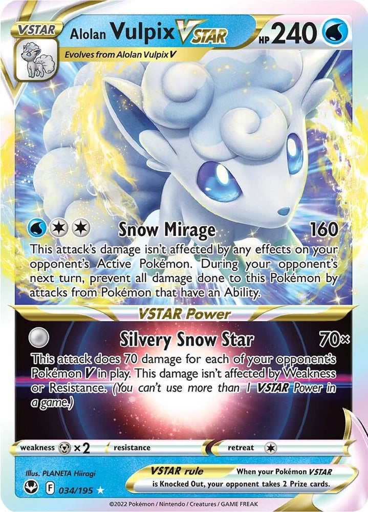Alolan Vulpix VSTAR (034/195) [Sword & Shield: Silver Tempest] - PokeCharles PokeStore