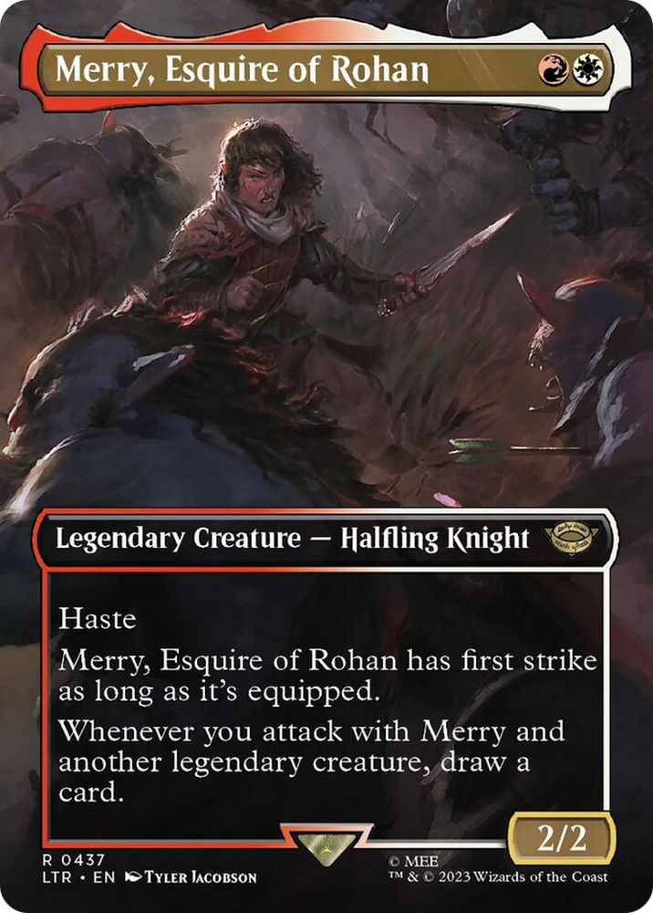 Merry, Esquire of Rohan (Borderless Alternate Art) [The Lord of the Rings: Tales of Middle-Earth] - PokeCharles PokeStore