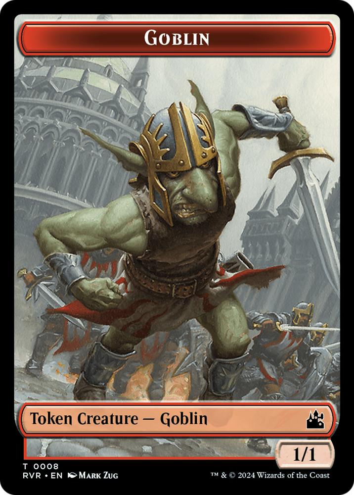 Goblin (0008) // Rhino Double-Sided Token [Ravnica Remastered Tokens] - PokeCharles PokeStore