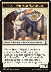 Heart-Piercer Manticore // Warrior Double-Sided Token [Amonkhet Tokens] - PokeCharles PokeStore