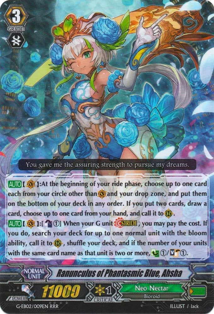 Ranunculus of Phantasmic Blue, Ahsha (G-EB02/009EN) [The AWAKENING ZOO] - PokeCharles PokeStore