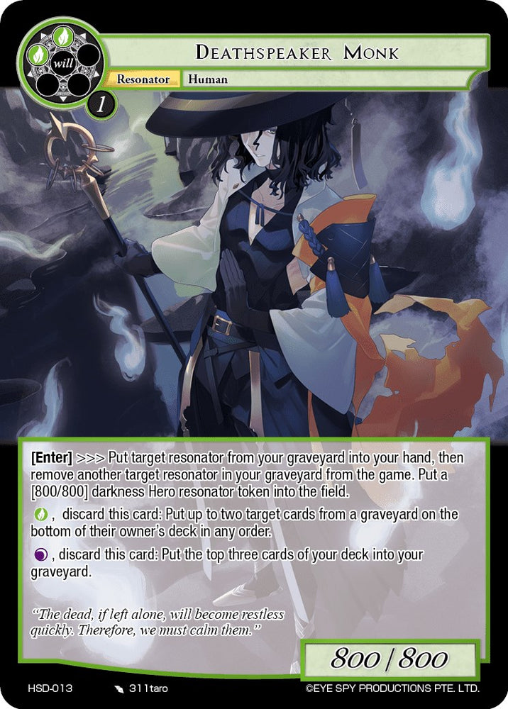 Deathspeaker Monk (HSD-013) [Starter Deck: Hero Cluster] - PokeCharles PokeStore