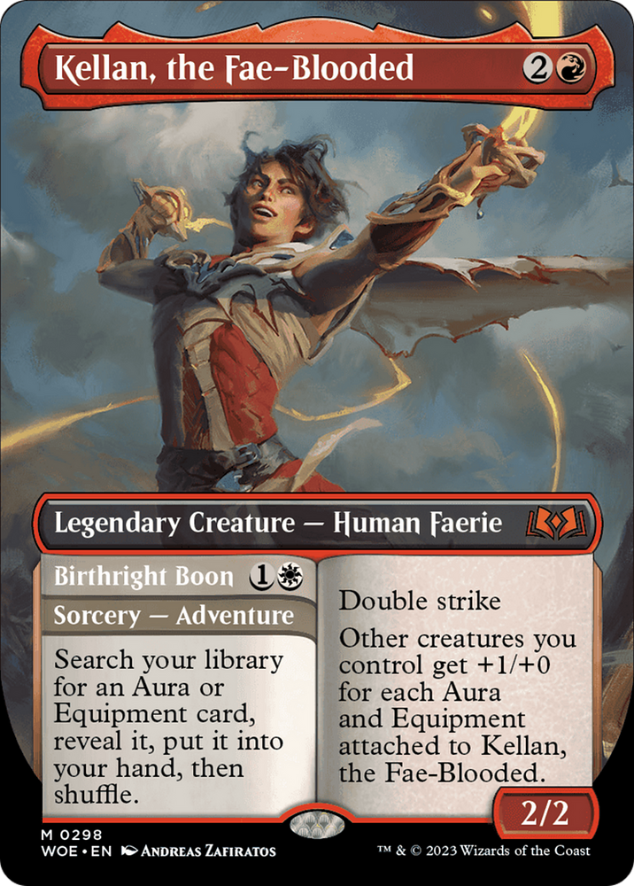 Kellan, the Fae-Blooded // Birthright Boon (Borderless Alternate Art) [Wilds of Eldraine] - PokeCharles PokeStore