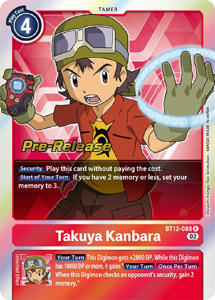 Takuya Kanbara [BT12-088] [Across Time Pre-Release Cards] - PokeCharles PokeStore