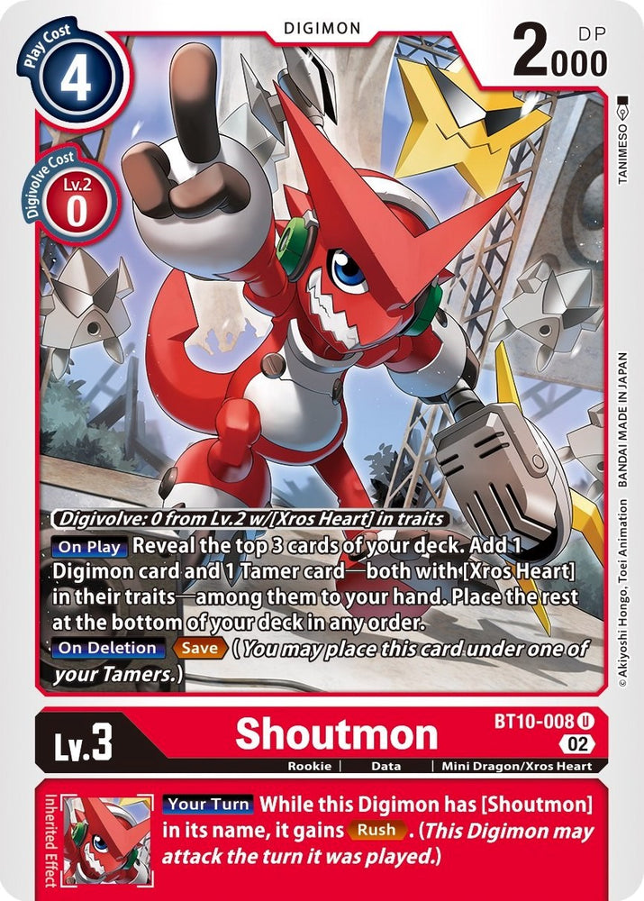 Shoutmon [BT10-008] [Xros Encounter] - PokeCharles PokeStore