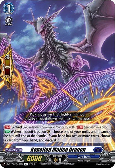 Repelled Malice Dragon (D-BT06/043EN) [Blazing Dragon Reborn] - PokeCharles PokeStore
