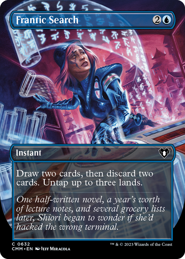 Frantic Search (Borderless Alternate Art) [Commander Masters] - PokeCharles PokeStore