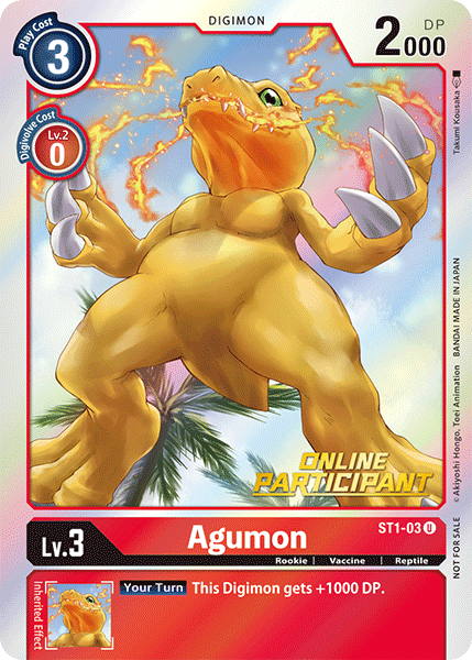 Agumon [ST1-03] (Online Participant) [Starter Deck: Gaia Red Promos] - PokeCharles PokeStore